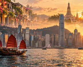 Hong Kong harbour and Southeast Asian city streets for a three-country Asia holiday