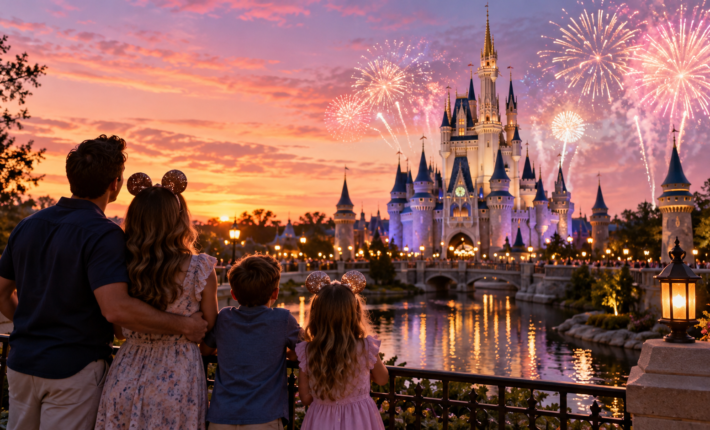 Orlando theme park castle and family holiday atmosphere